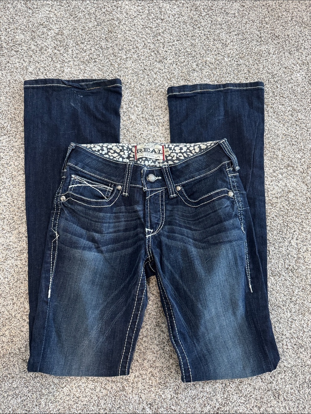 Ariat Dark Blue Bootcut Jeans with Contrast Stitching